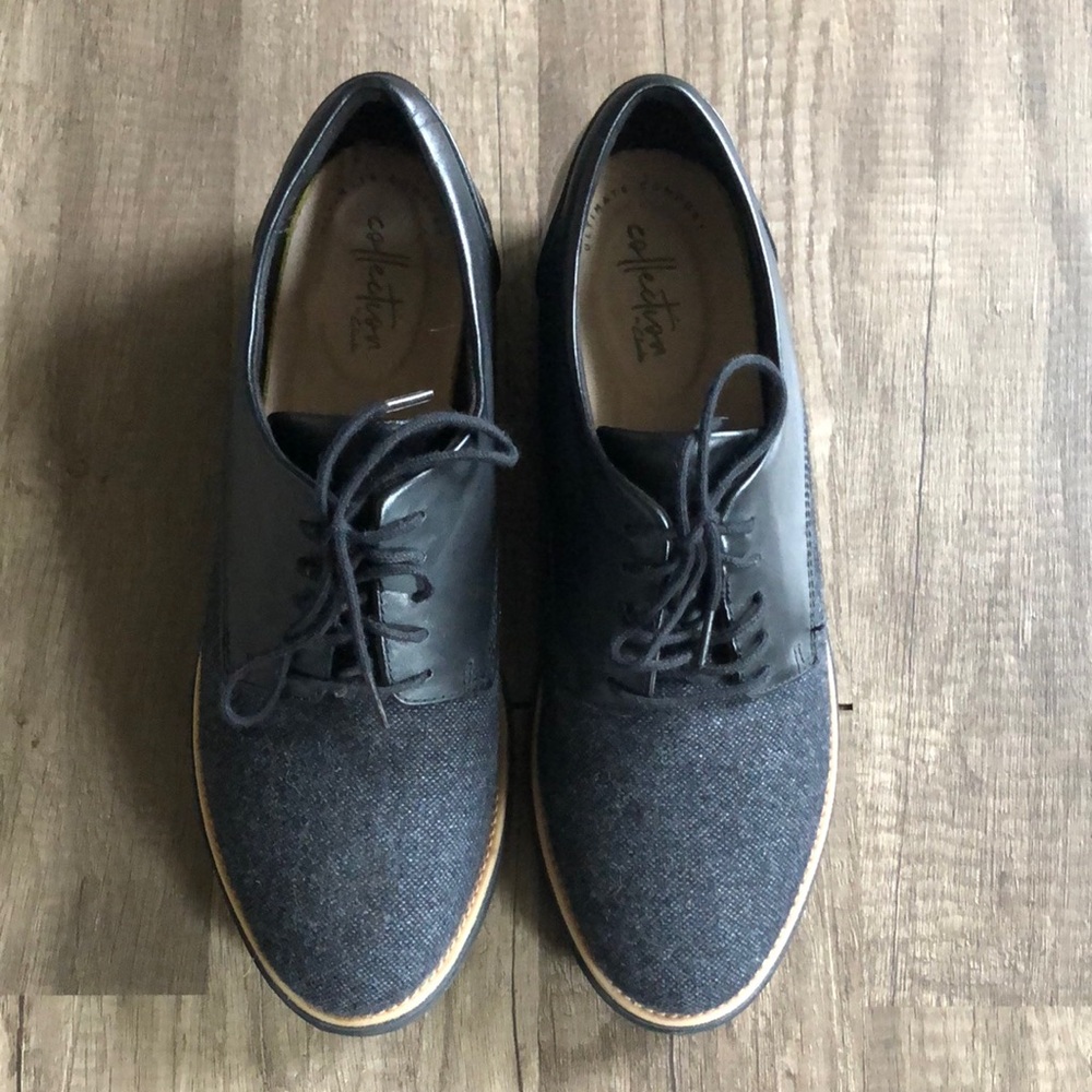 Clarks Women’s Sharon Rae Lace Up Wedge Loafers 9 - Picture 2 of 9